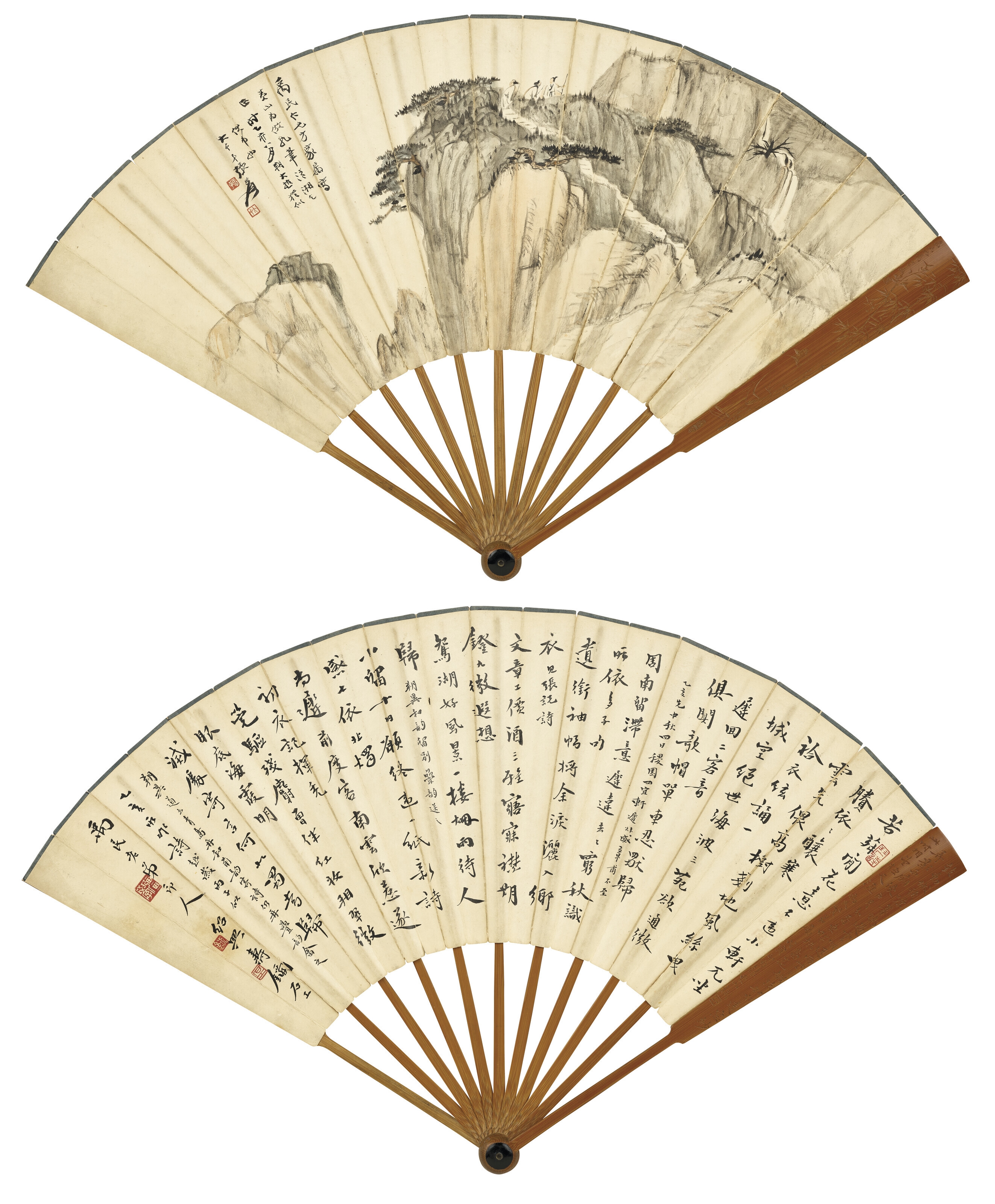 Artwork by Zhang Daqian, Shou Xi, Landscape / Calligraphy, Made of ink on paper