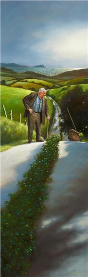 ELDERLY MAN ON A COUNTRY ROAD by Jimmy Lawlor