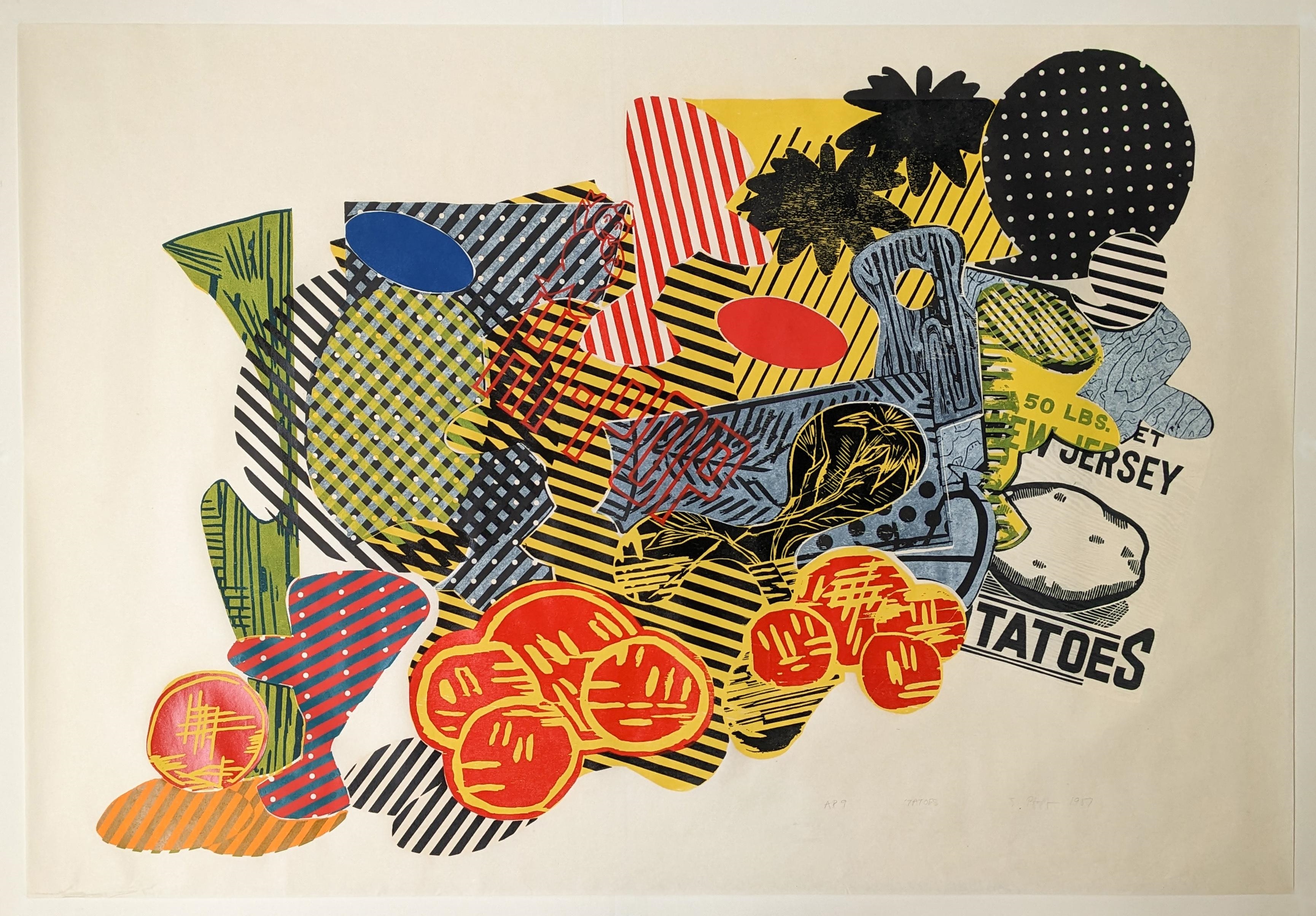 Artwork by Judy Pfaff, Tatoes, Made of Color woodcut on Japan paper