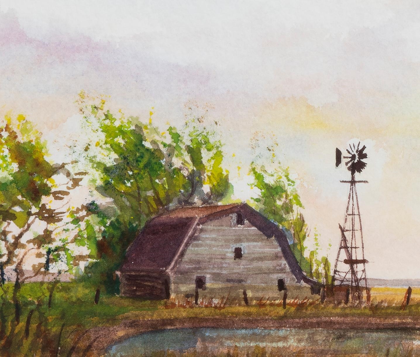 Artwork by Jan Hogan, Untitled - The Old Barn, Made of Watercolour on paper