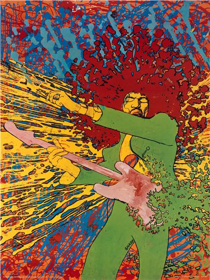 An Original Explosion Poster by Jimi Hendrix, 1968