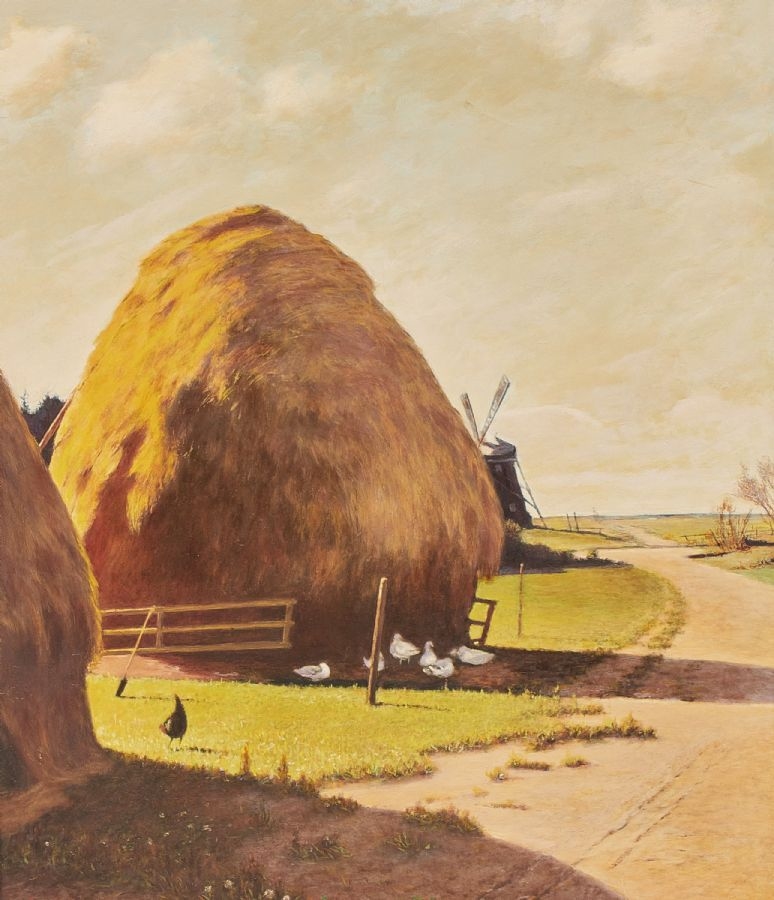 Johan Krouthén | Landskap med höstack. | MutualArt