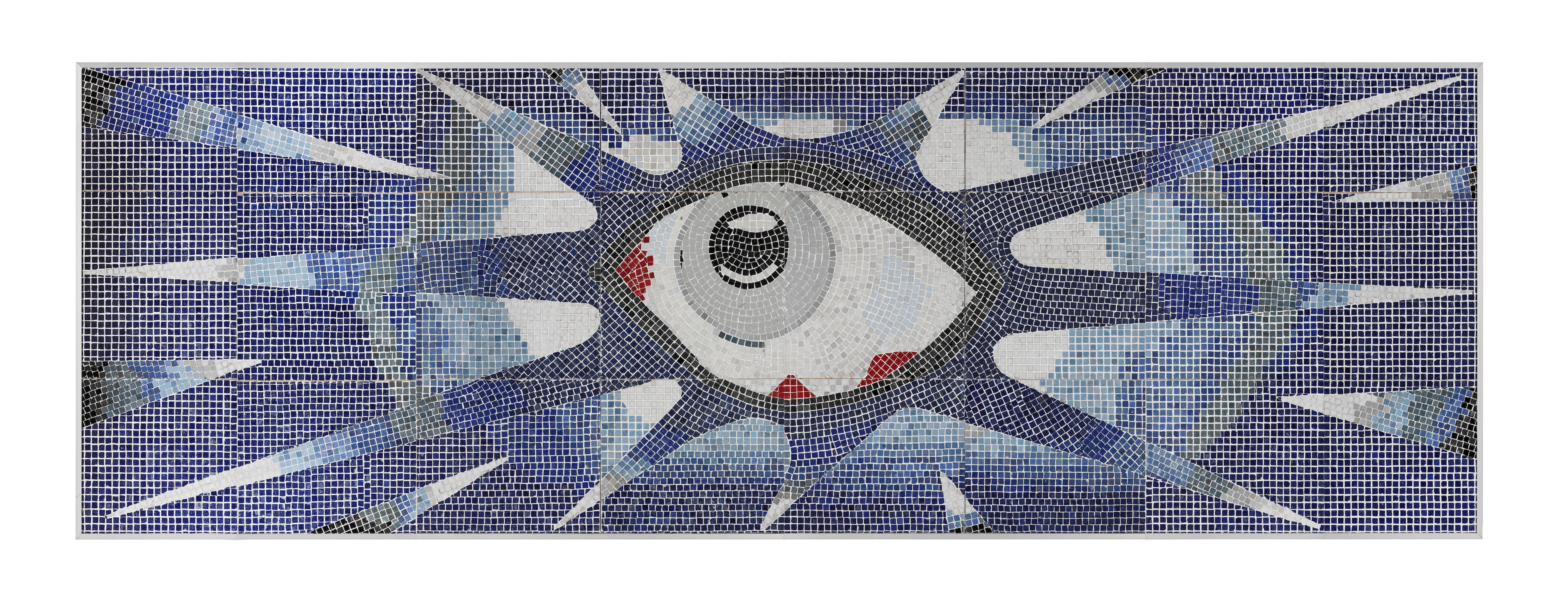 Artwork by John Lennon, The 'Psychedelic Eye' Mosaic Commissioned By John Lennon For His Swimming Pool At His Kenwood Home, Made of tesserae polychrome