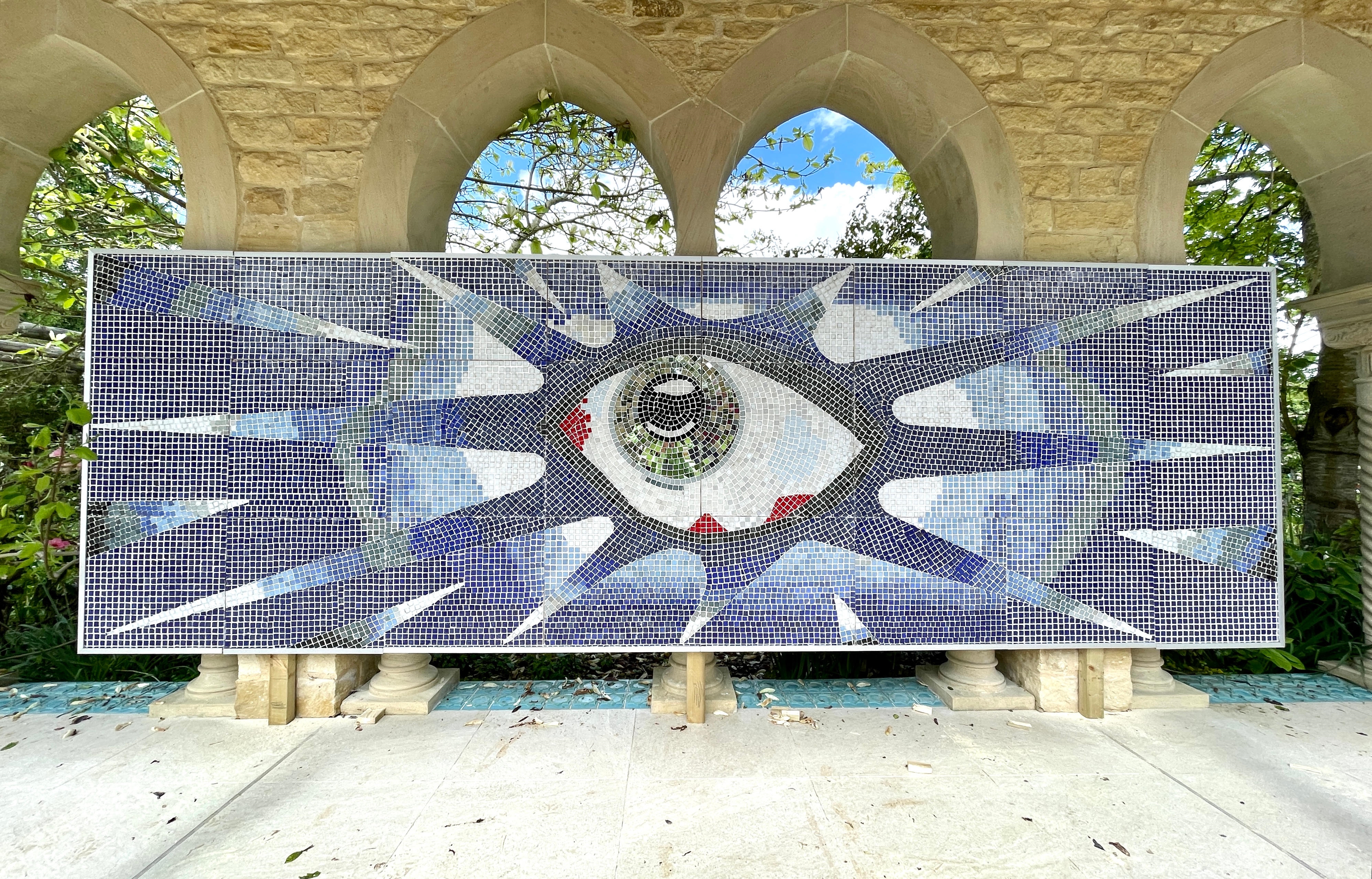 Artwork by John Lennon, The 'Psychedelic Eye' Mosaic Commissioned By John Lennon For His Swimming Pool At His Kenwood Home, Made of tesserae polychrome