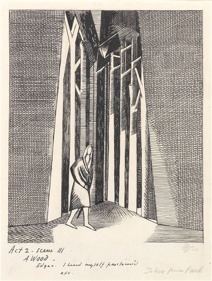 A Wood - Illustration for King Lear, Act 2 Scene III by Paul Nash, 1926