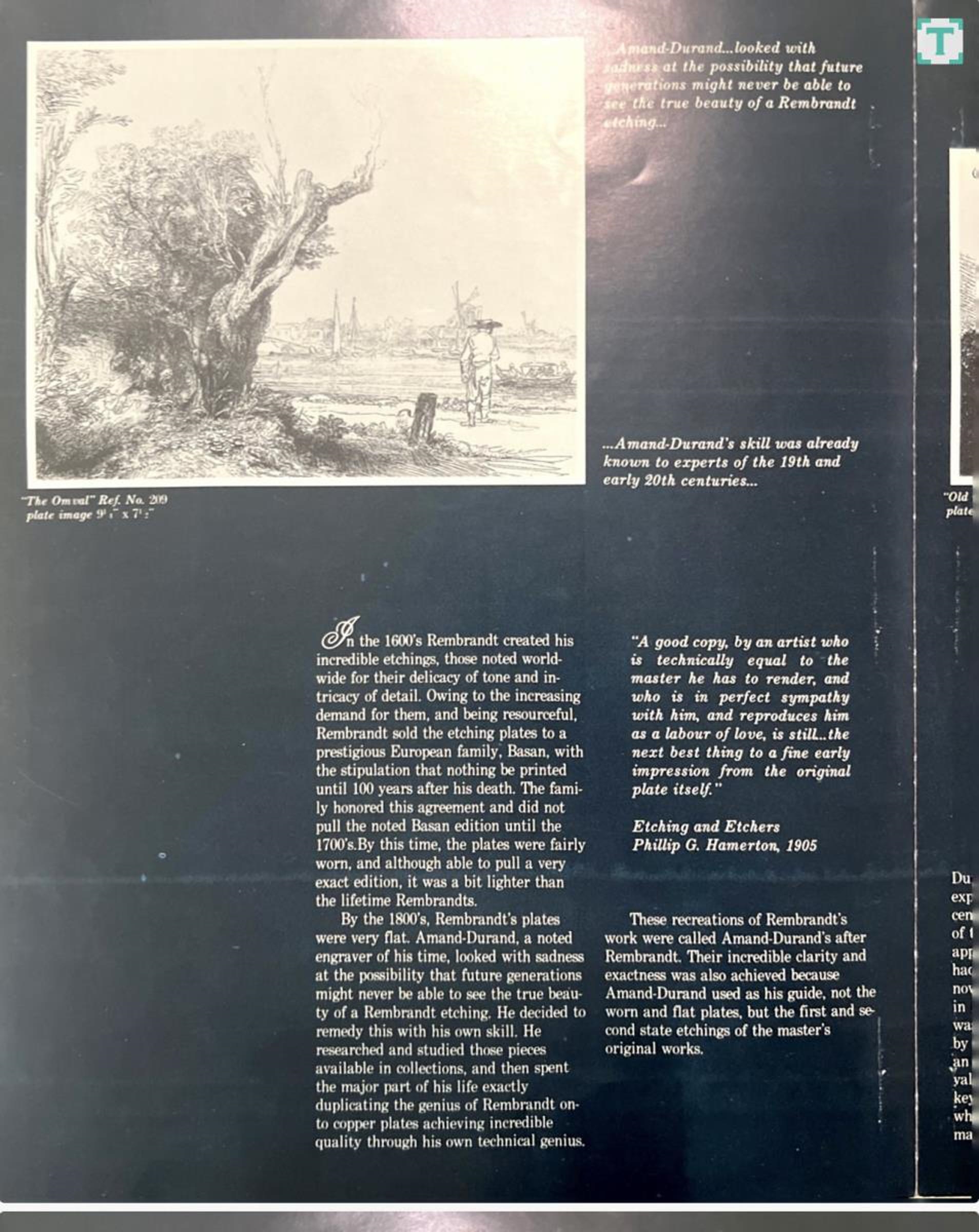 Artwork by Amand Durand, Amand Durant After Rembrandt Bust Etching, Made of Etching