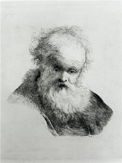 Amand Durant After Rembrandt Bust Etching by Amand Durand