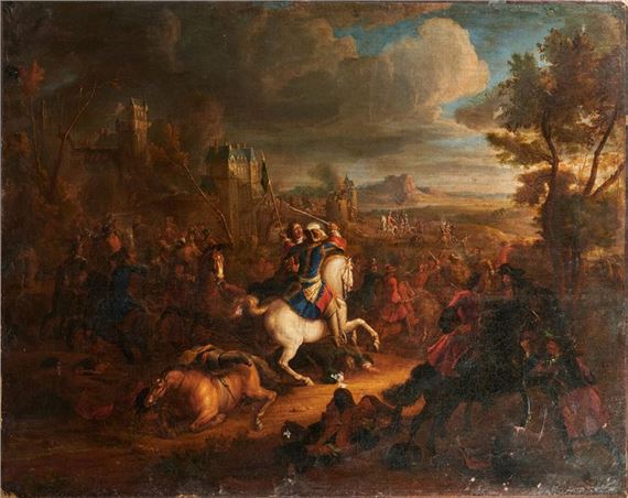 Louis le Conte | Battle scene in front of a castle | MutualArt