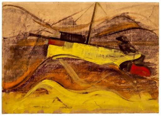 Auf stürmischer See by Hermann Glöckner, Wohl 1956