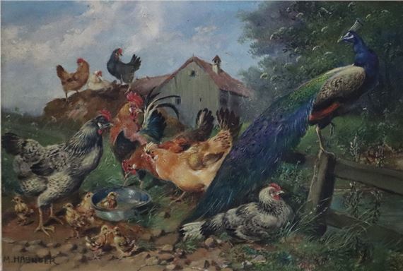 Max Hänger the Younger | Hühnerhof mit Pfau | MutualArt