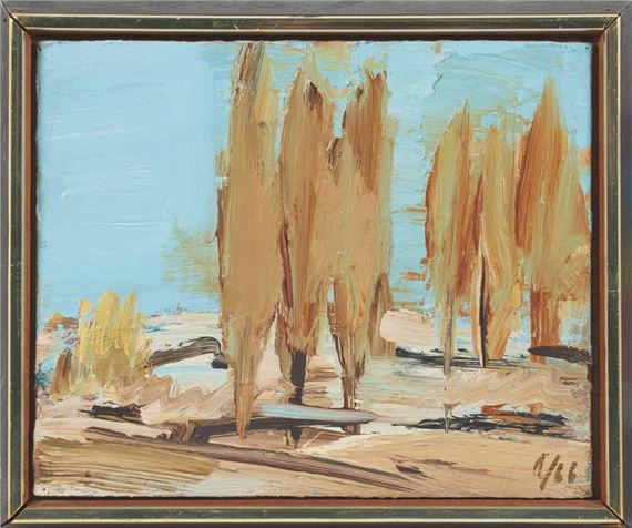 Landscape with poplars by Fermin Aguayo, 1966