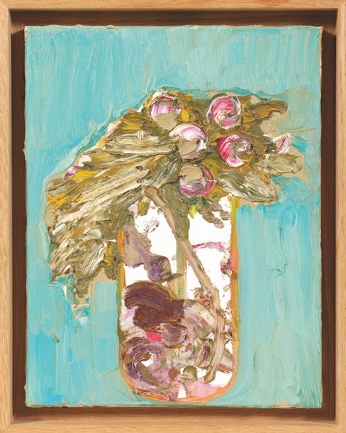 Artwork by Denis Laget, Vase of flowers, Made of oil on canvas