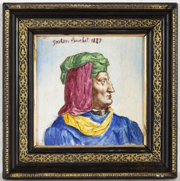 Artwork by Léon Ovide Scribe, Portrait de Luca della Robbia, Made of plaque en terre cuite