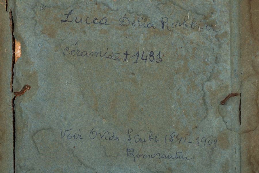 Artwork by Léon Ovide Scribe, Portrait de Luca della Robbia, Made of plaque en terre cuite