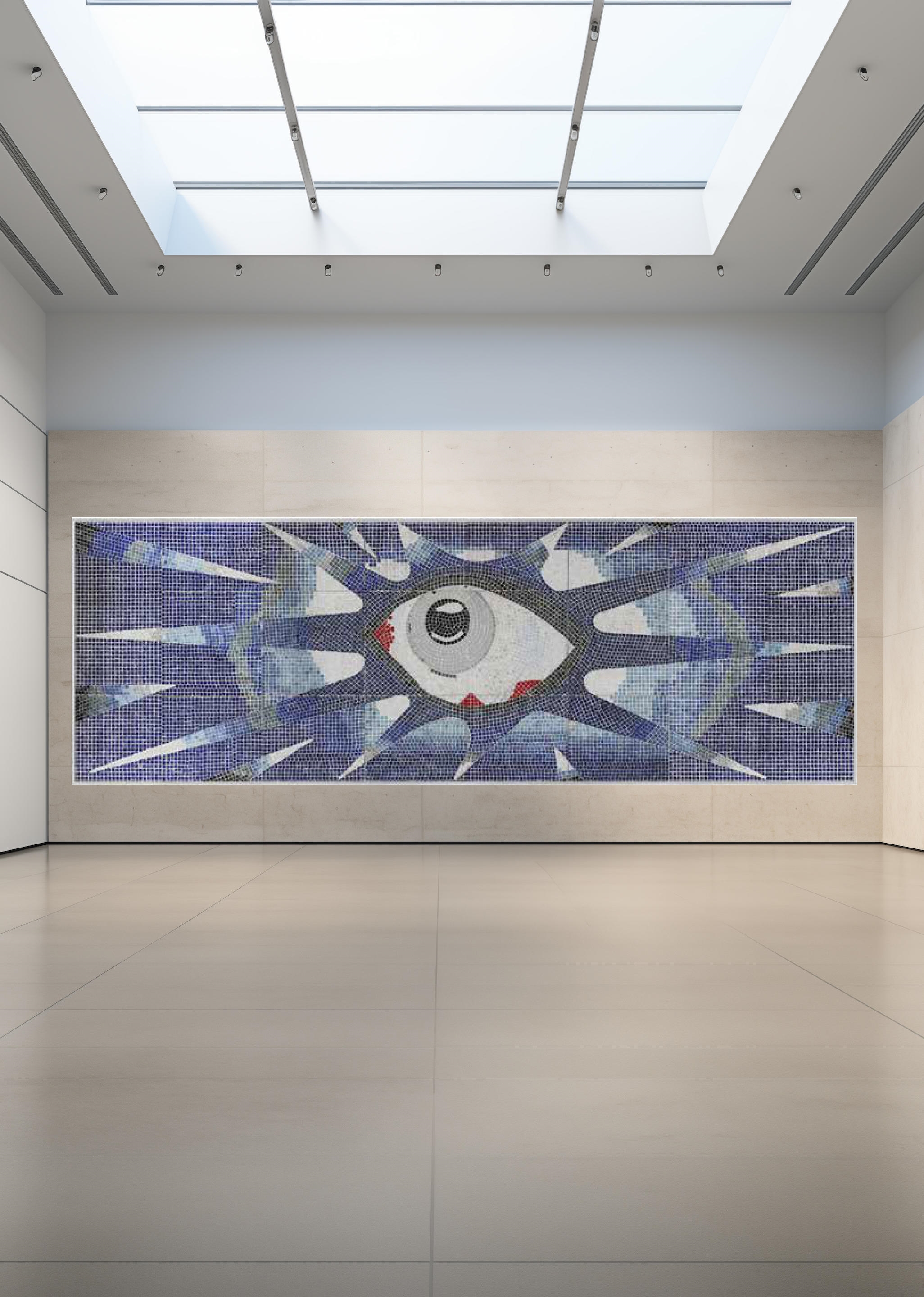 Artwork by John Lennon, The 'Psychedelic Eye' Mosaic Commissioned By John Lennon For His Swimming Pool At His Kenwood Home, Made of tesserae polychrome