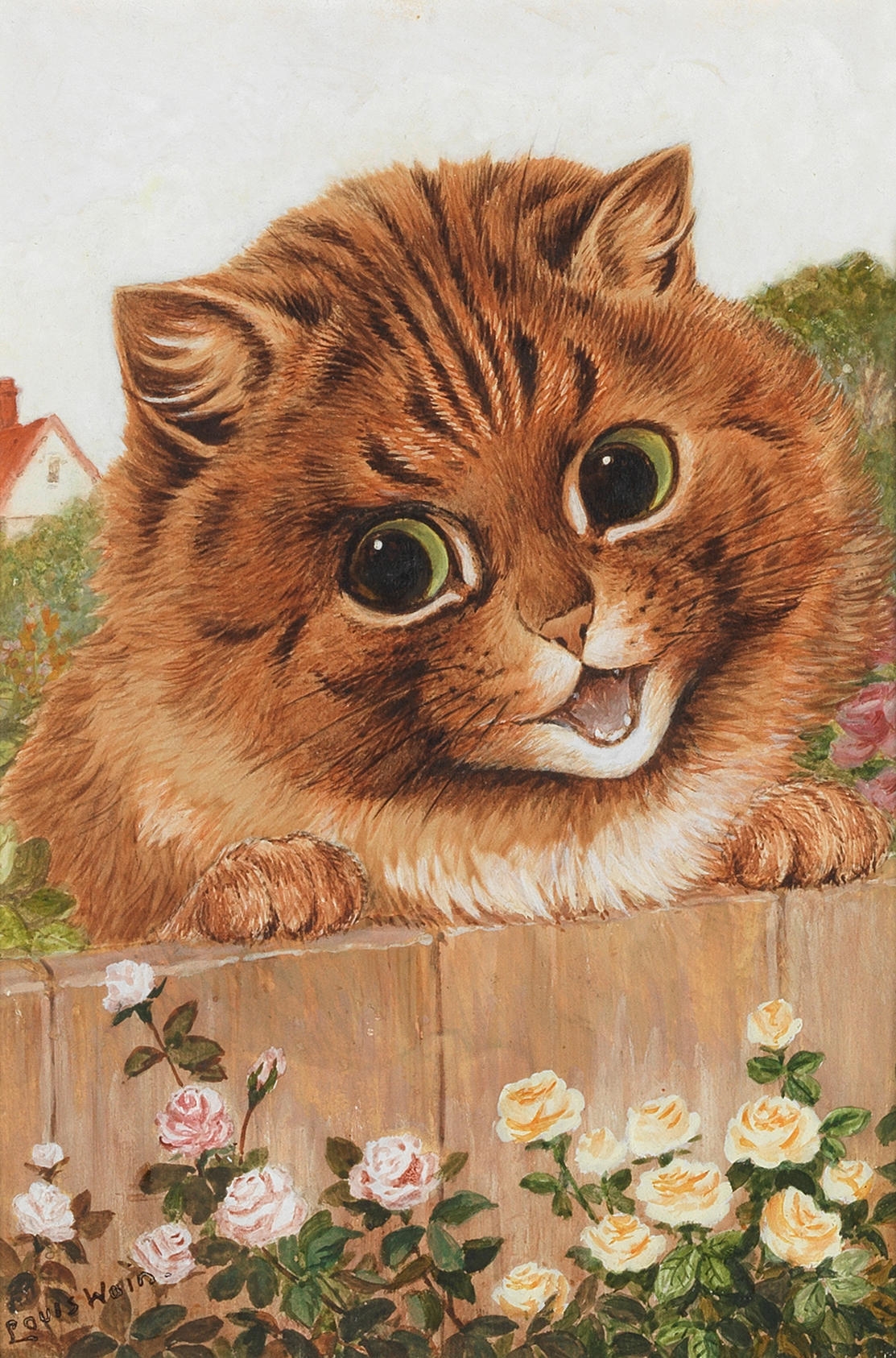 Startled Cat by Louis Wain Art Print for Sale by Art Bubble