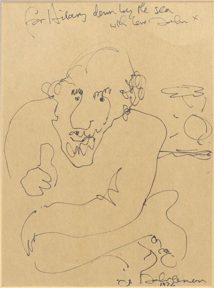 A Drawing Of Hilary Gerrard by John Lennon, dated 1974