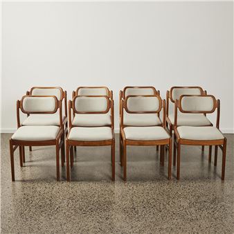 A Set of Eight Teak Dining Chairs by Johannes Andersen for Uldum Møbelfabrik Denmark - Johannes Andersen