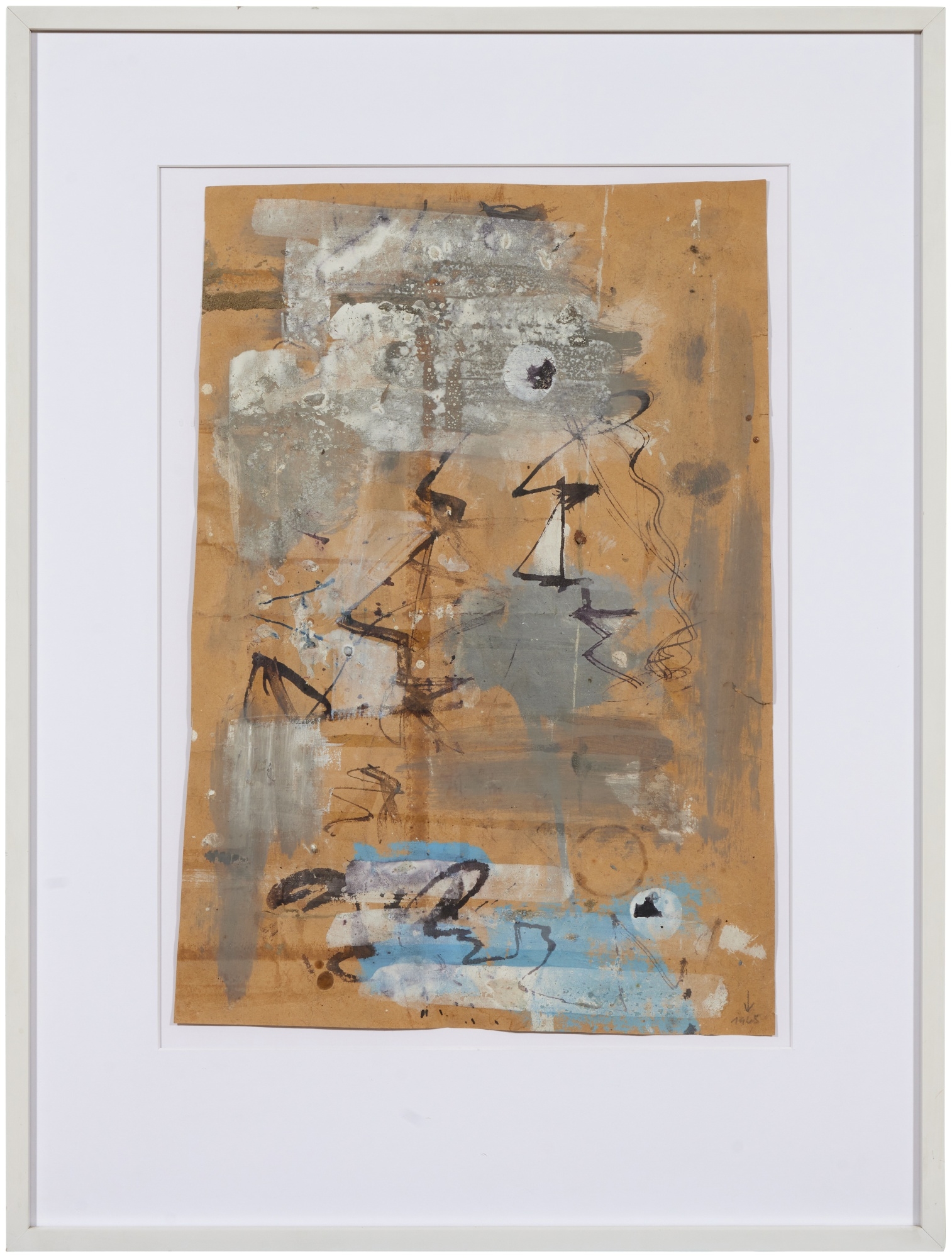 Artwork by Hermann Glöckner, Profile mit Farbflecken & Profile Schwarz & Profile vor blauem Grund, Made of tempera on paper