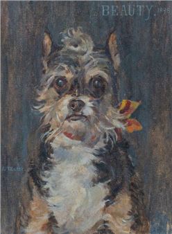 Portrait de chien nommé &quot;Beauty&quot; - Jean Matet