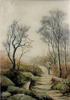 Figure on woodland path - John W Mathewman