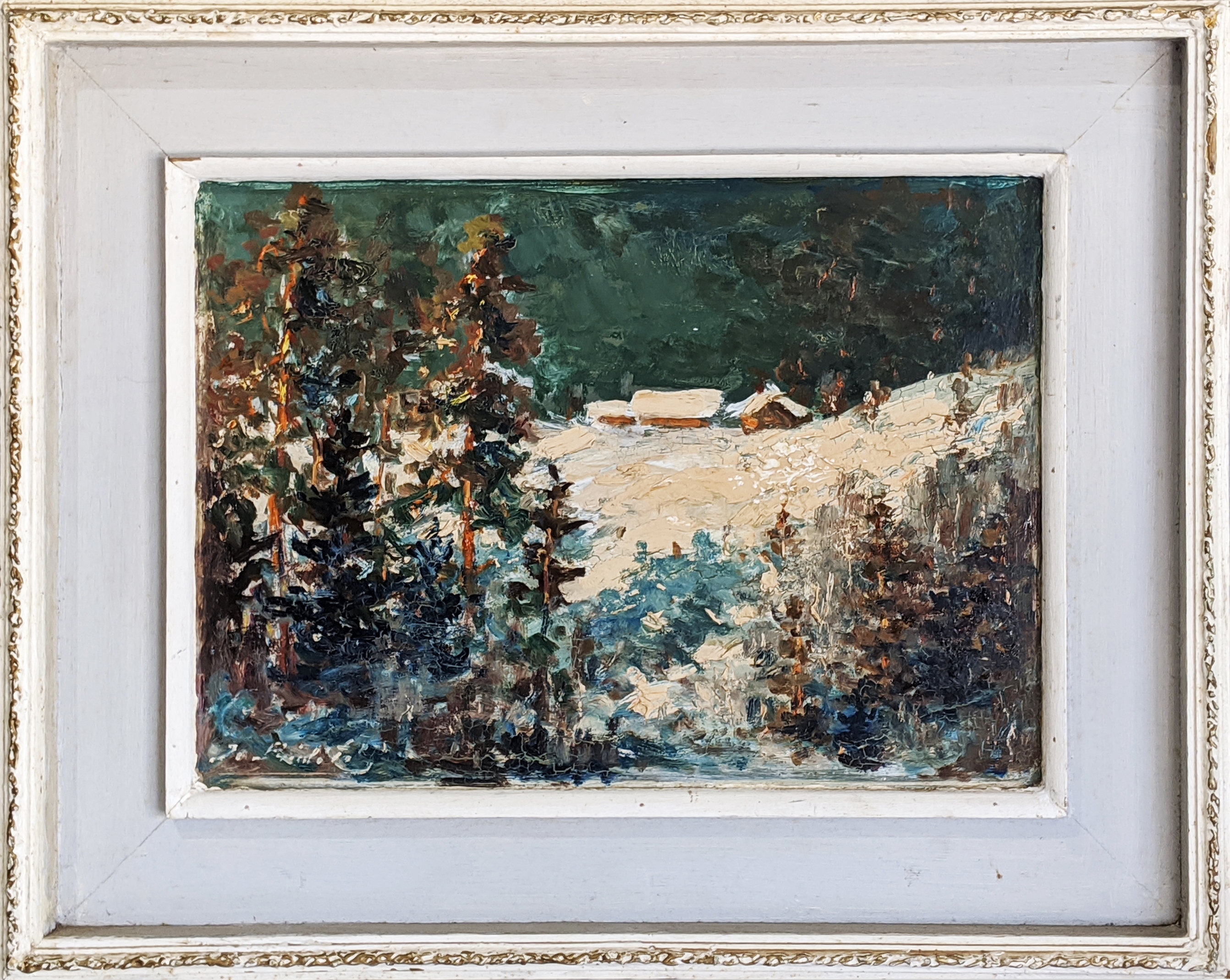 Artwork by Joseph Preiditis, Winter in the Alps, Made of oil on board
