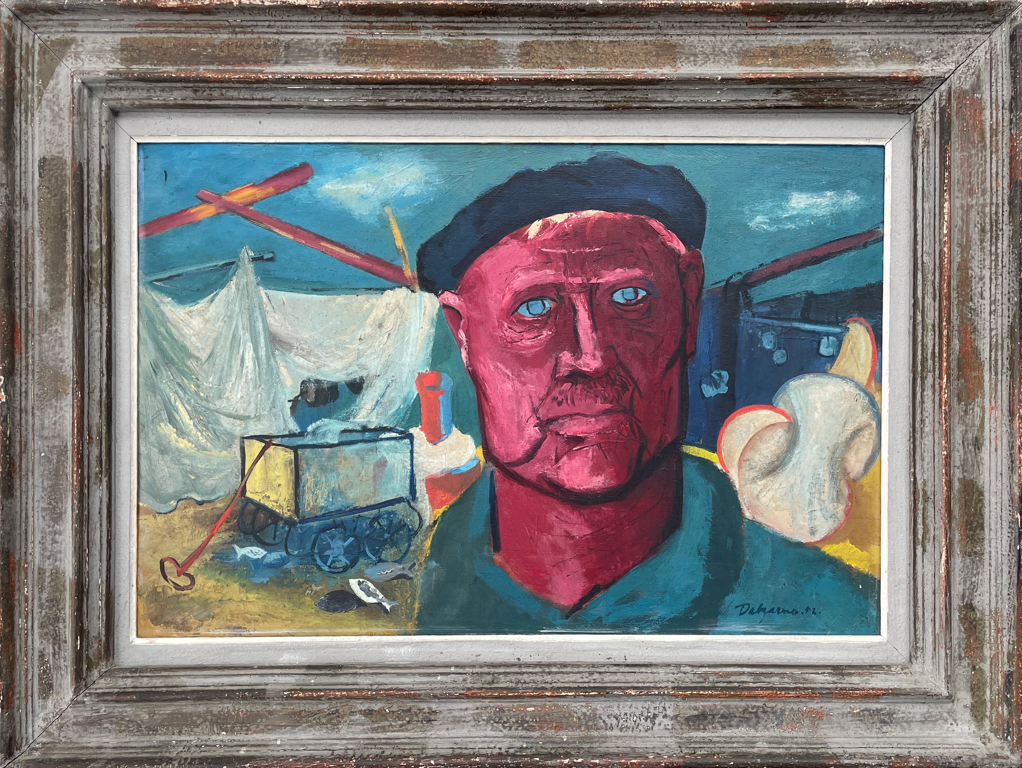 Artwork by Roy Dalgarno, French Fisherman, Made of Oil on board