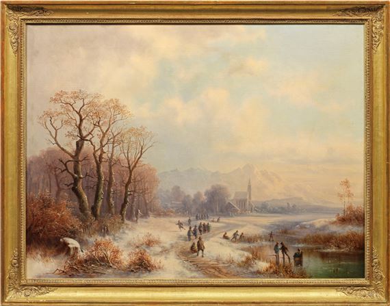 Winterfreuden am Dorf by Anton Doll, 1826