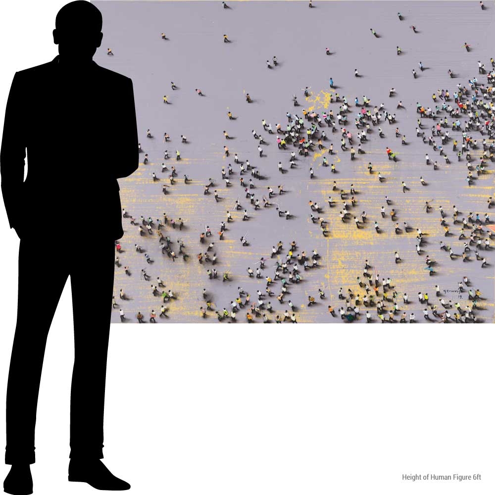 Artwork by Juan Genovés, Hipotesis, Made of Acrylic on canvas mounted on board