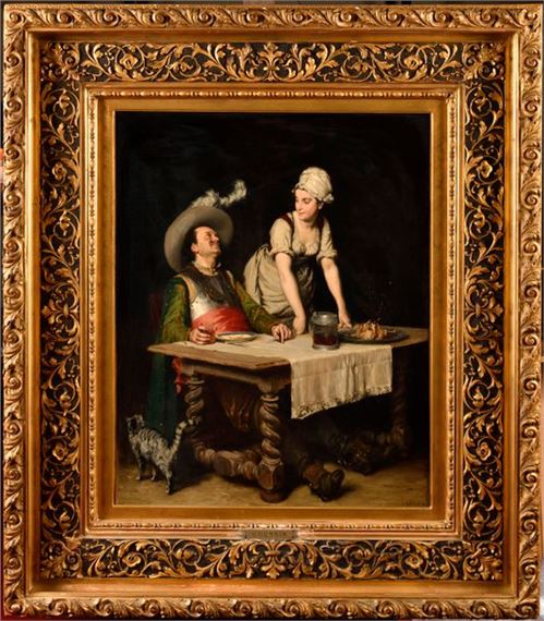 Le repas du mousquetaire by Charles Alexandre Coëssin De La Fosse