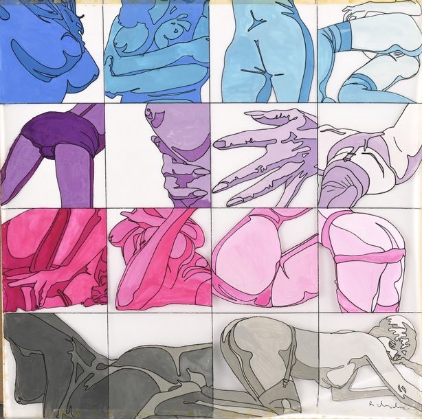 Roland Michenet | Roland MICHENET (1945-1974) Nus Pop Black and colored ...
