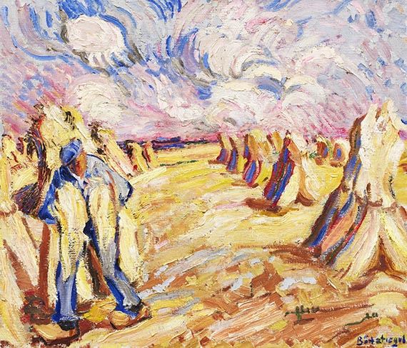 Erntefeld (verso: Weiden am Bach) by Peter August Böckstiegel, circa 1912