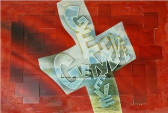 G Flag - 2009 MIXED MEDIA Signed - Richard Woleck