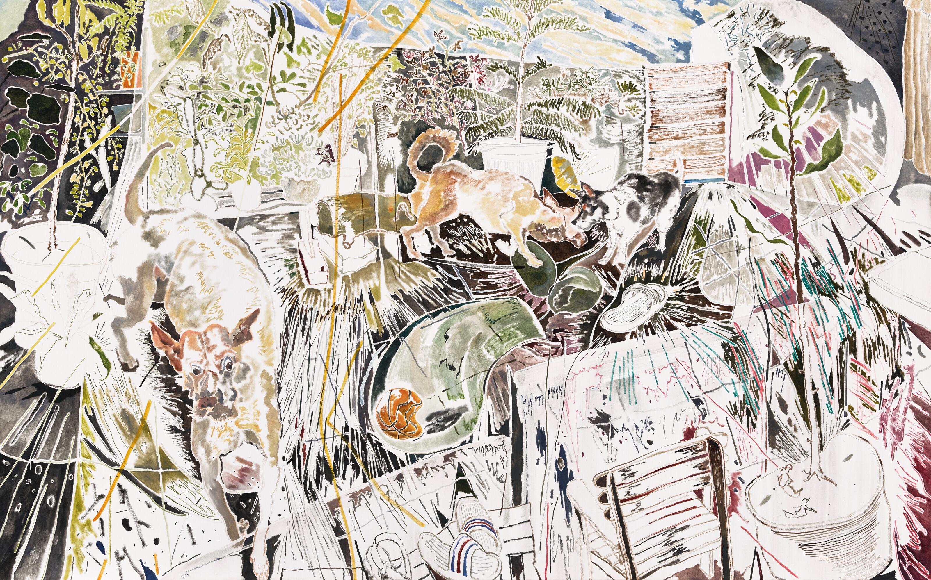 Artwork by Chris Huen Sin Kan, Doodood, MuiMui and Balltsz, Made of oil on canvas