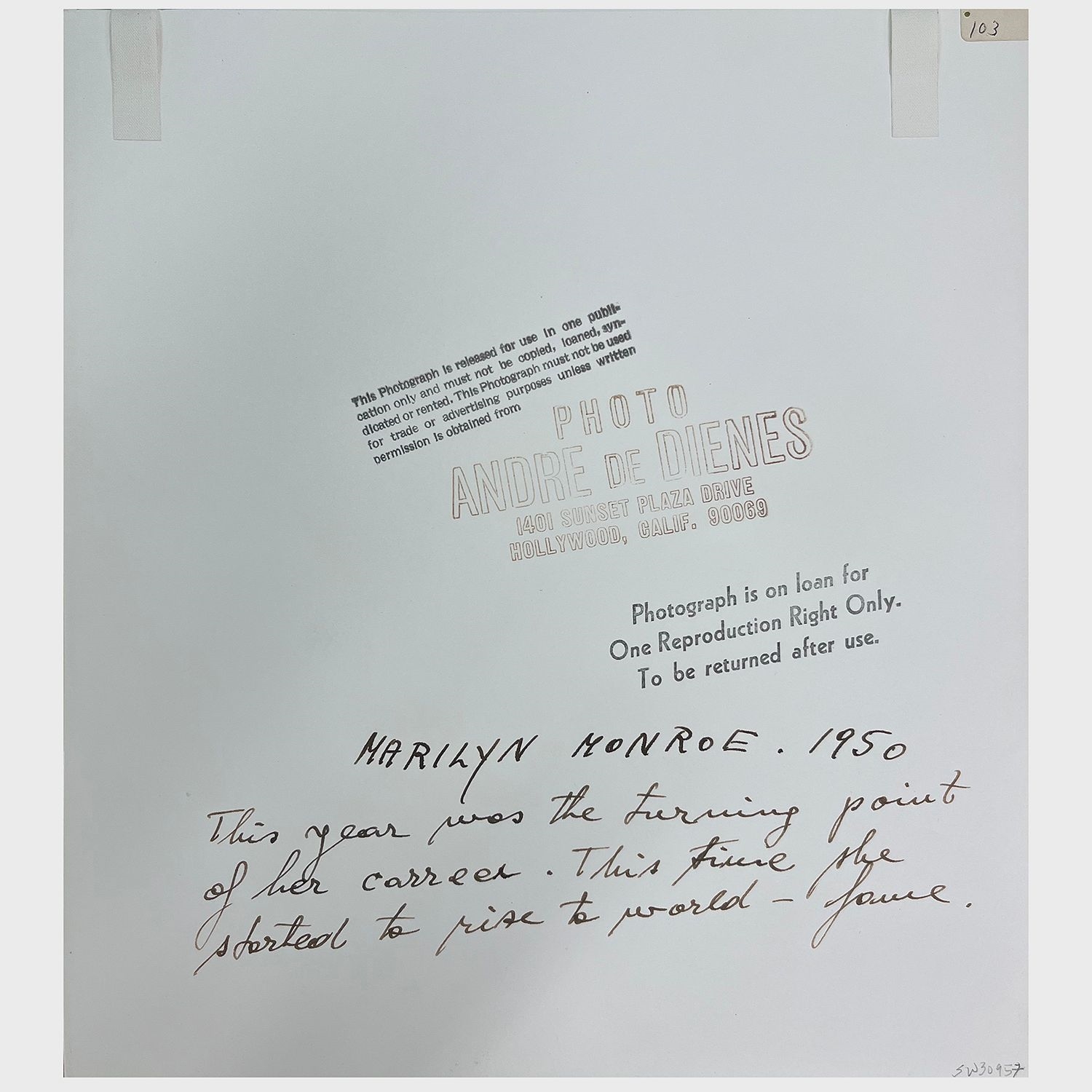 Artwork by Andre de Dienes, Marilyn Monroe, Made of Gelatin silver print