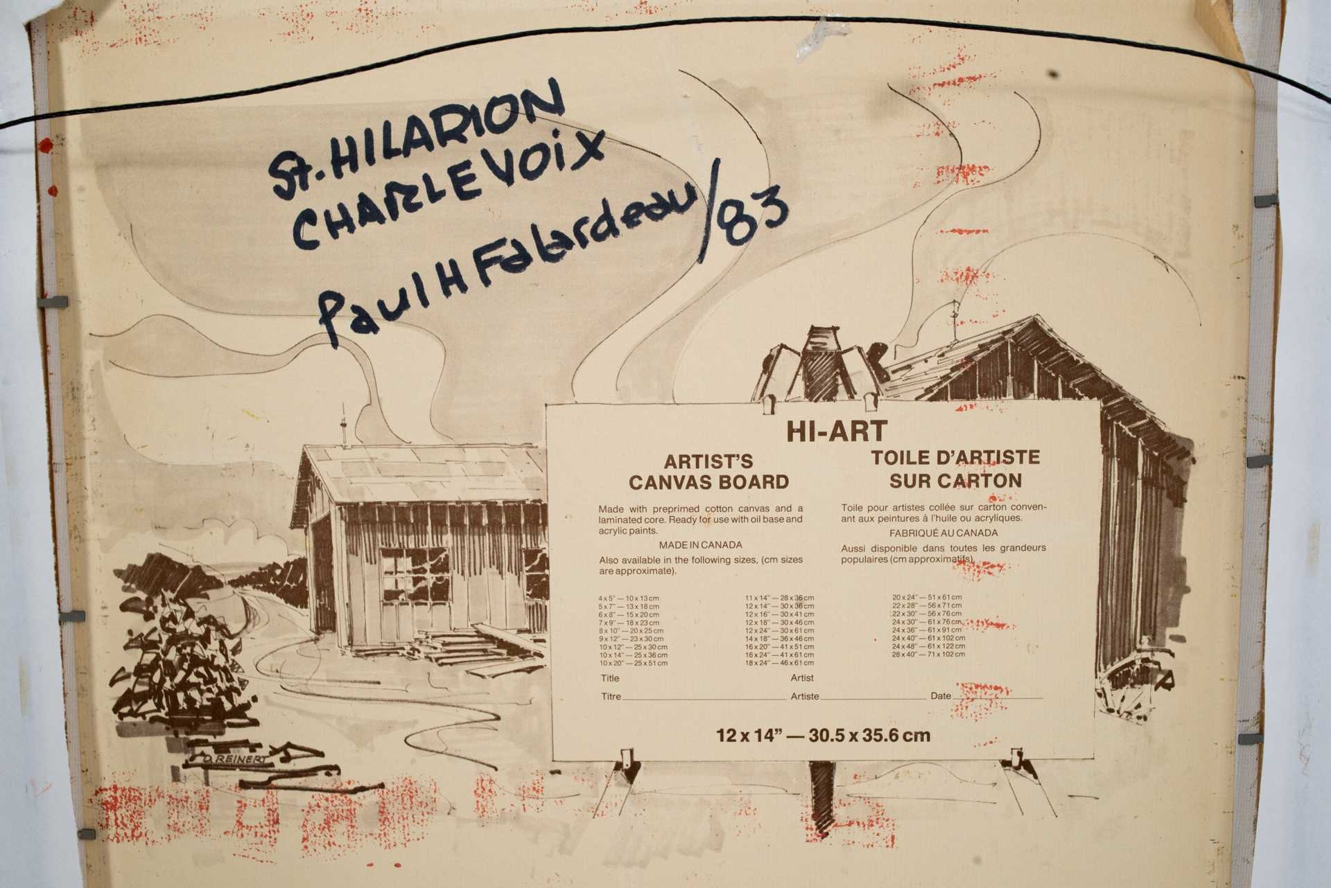 Artwork by Paul H. Falardeau, St-Hilarion, Charlevoix, Made of Oil on panel