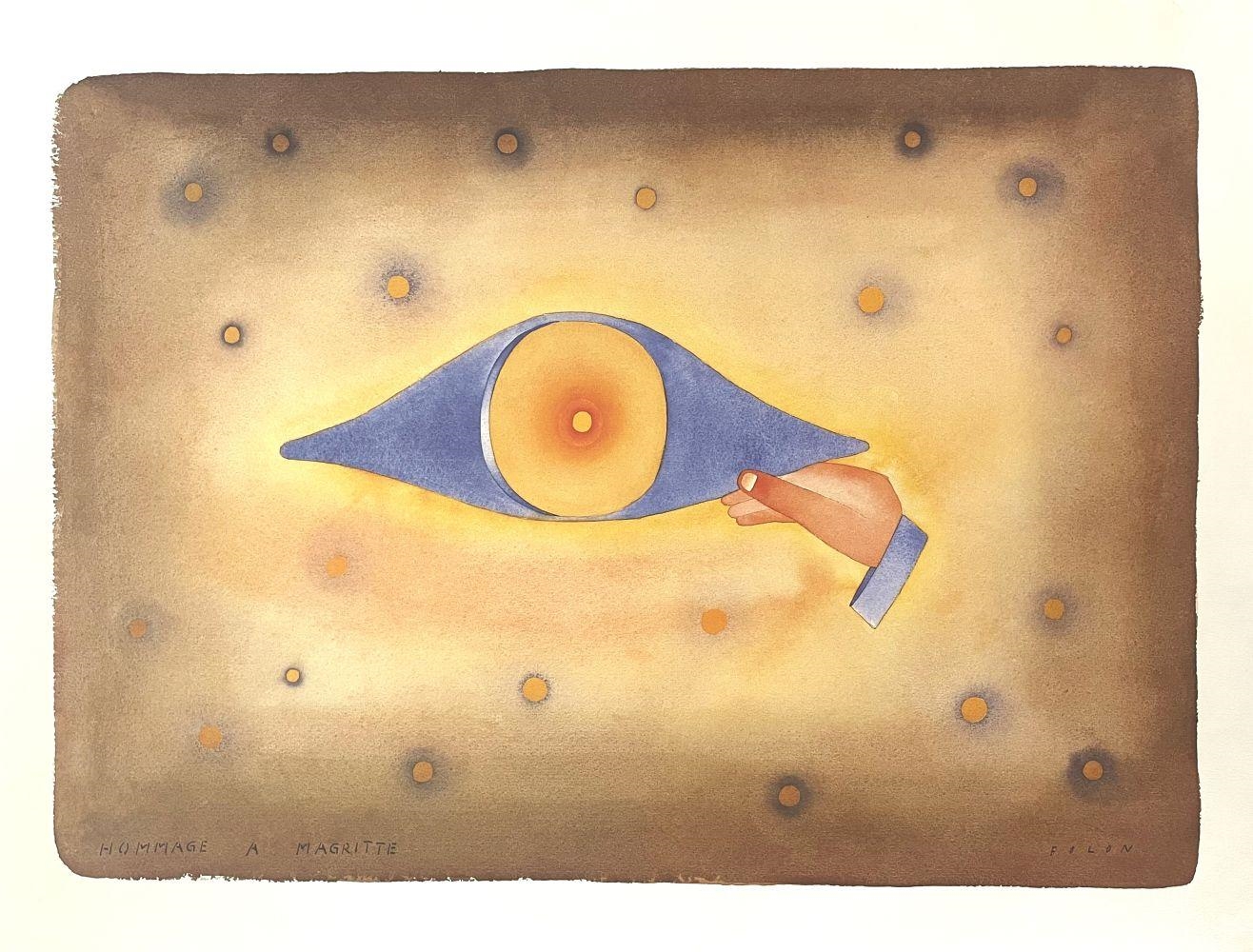 Jean-Michel Folon | Hommage à Magritte (1987) | MutualArt