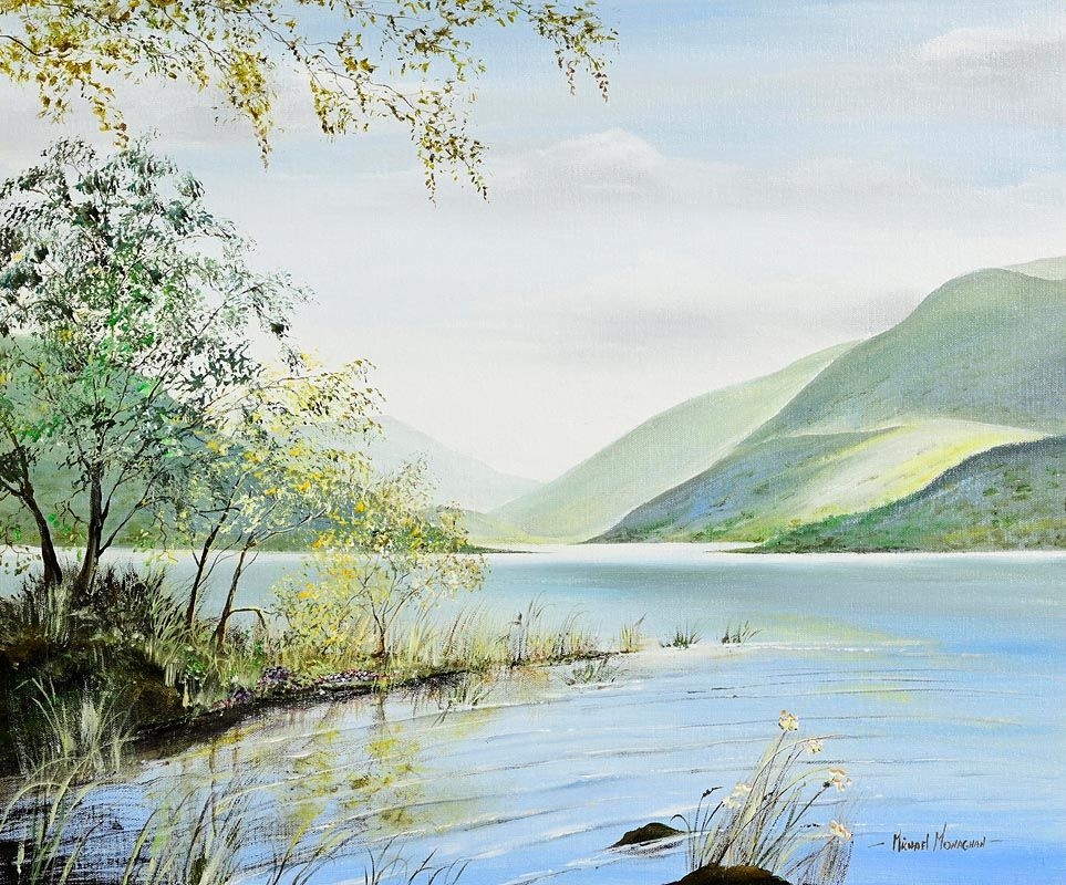 Artwork by Michael Monaghan, Lake View, Killarney, Made of oil on canvas board