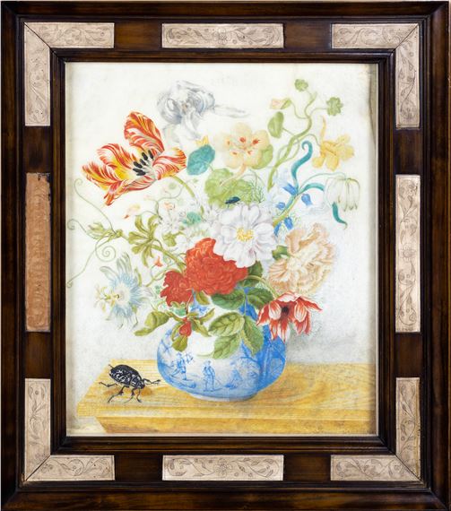 Flowers in a Chinese vase by Maria Sibylla Merian, 1983