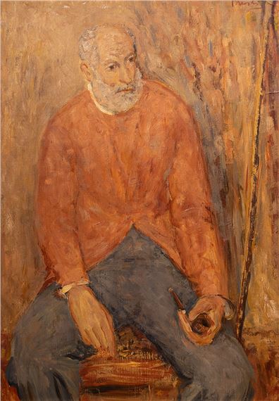 "Hombre con pipa" by Leopoldo Presas