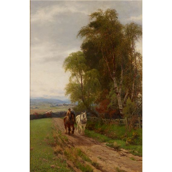 A FIELD ROAD by David Farquharson, dated 1877