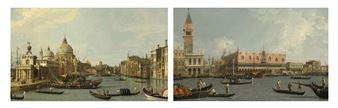 Venice: The Mouth of the Grand Canal from the East; and The Molo, with the Piazzetta and the Doge’s Palace, from the Bacino - Canaletto