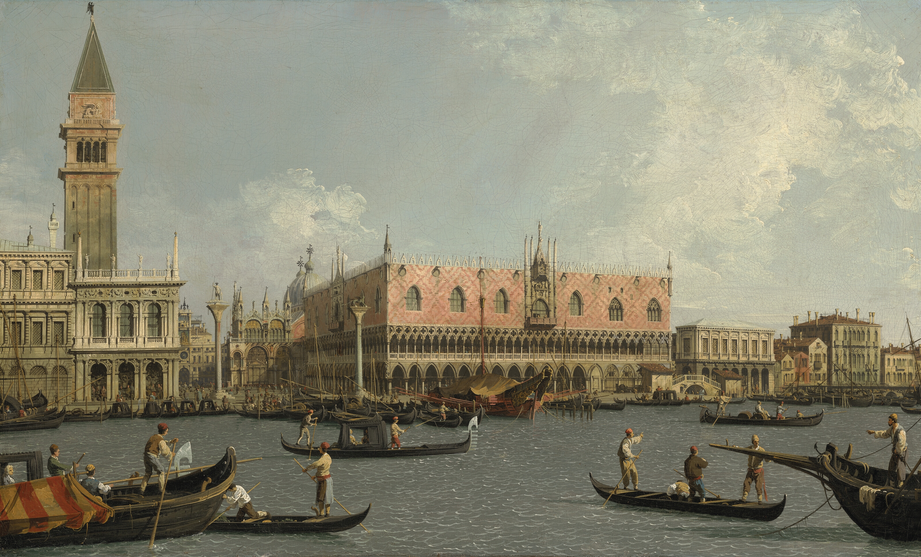 Artwork by Canaletto, Venice: The Mouth of the Grand Canal from the East; and The Molo, with the Piazzetta and the Doge’s Palace, from the Bacino, Made of oil on canvas