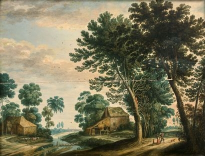 Isaak Van Oosten | Peasants on a riverside path | MutualArt