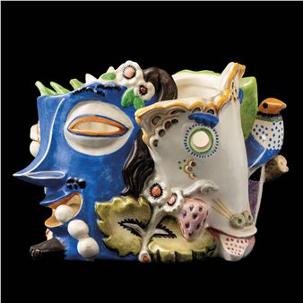 Centerpiece depicting masks - Mario Sturani