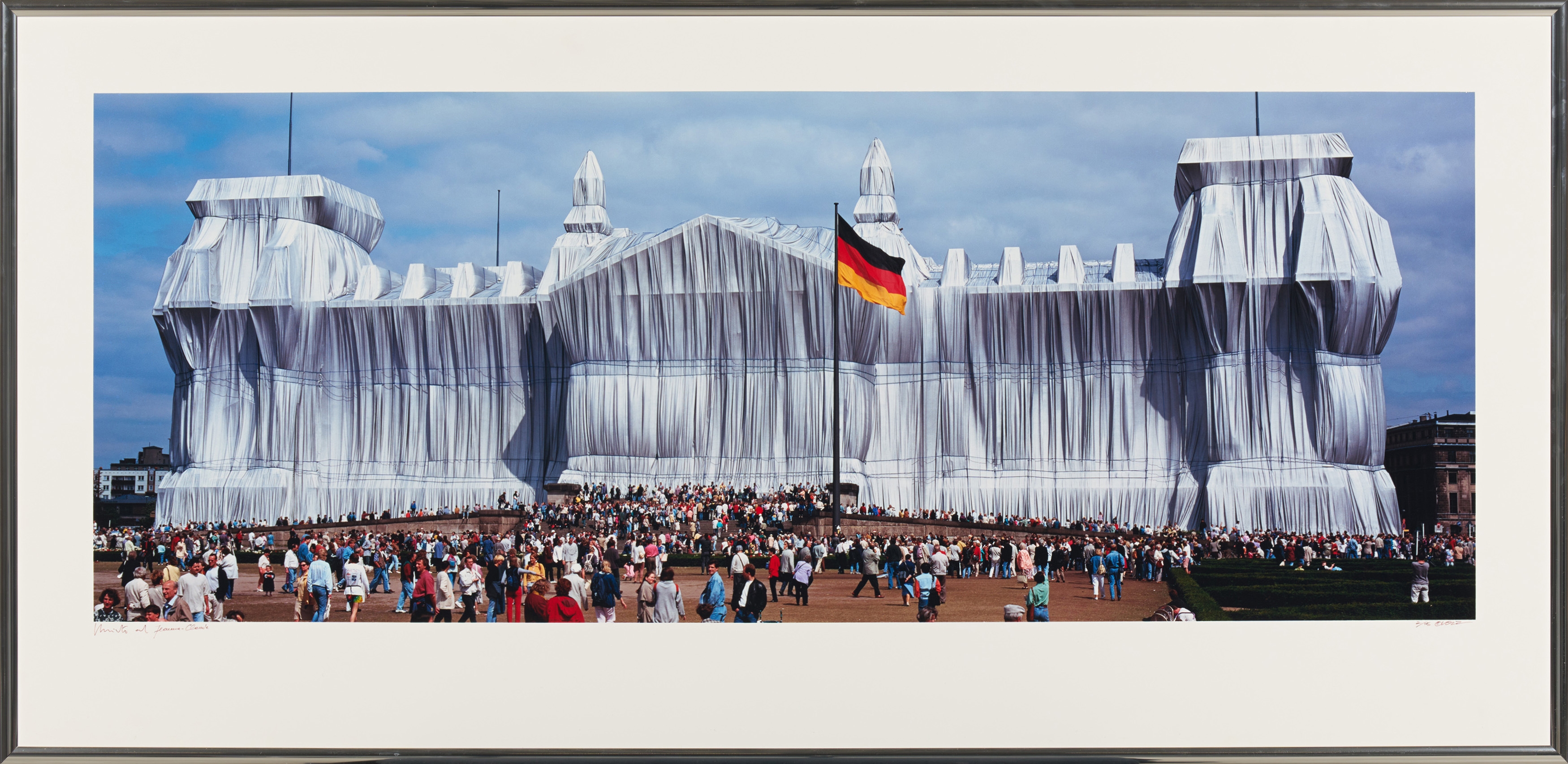 Artwork by Wolfgang Volz, Wrapped Reichstag, Project for Berlin., Made of C-print laid down on aluminium