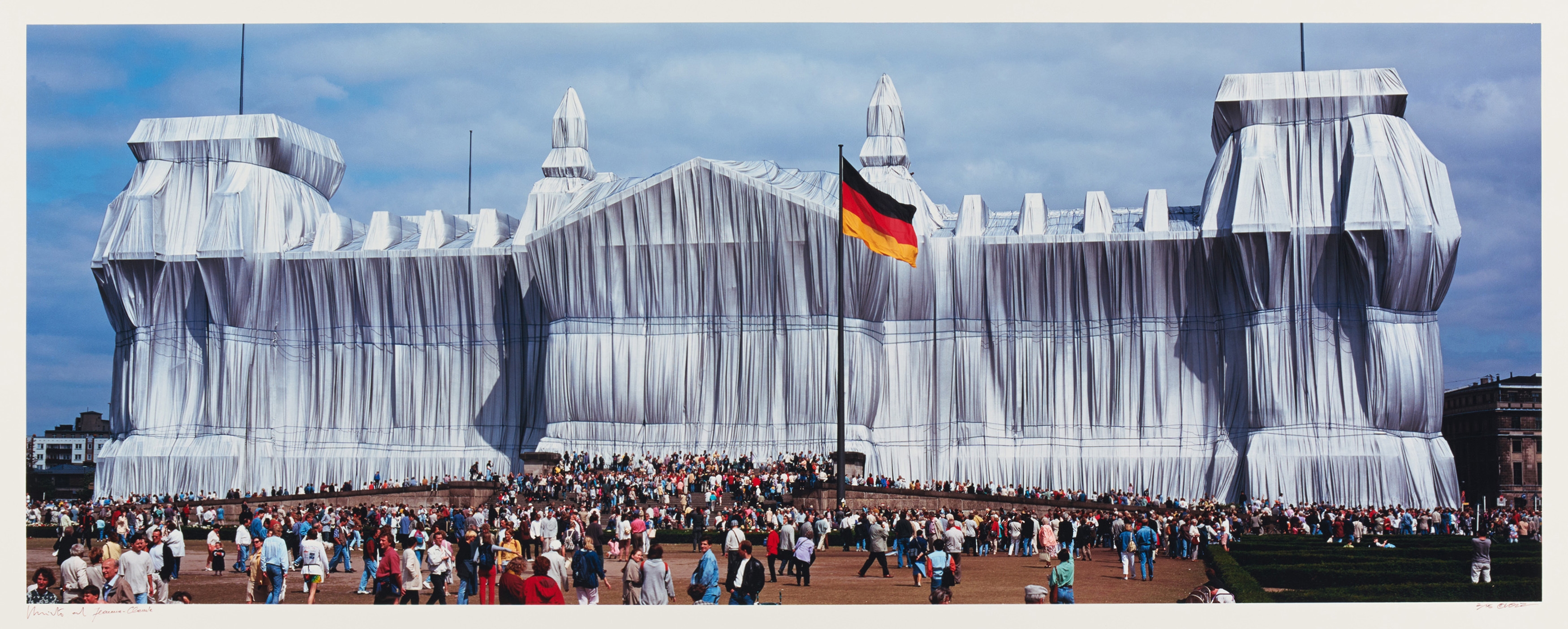 Artwork by Wolfgang Volz, Wrapped Reichstag, Project for Berlin., Made of C-print laid down on aluminium