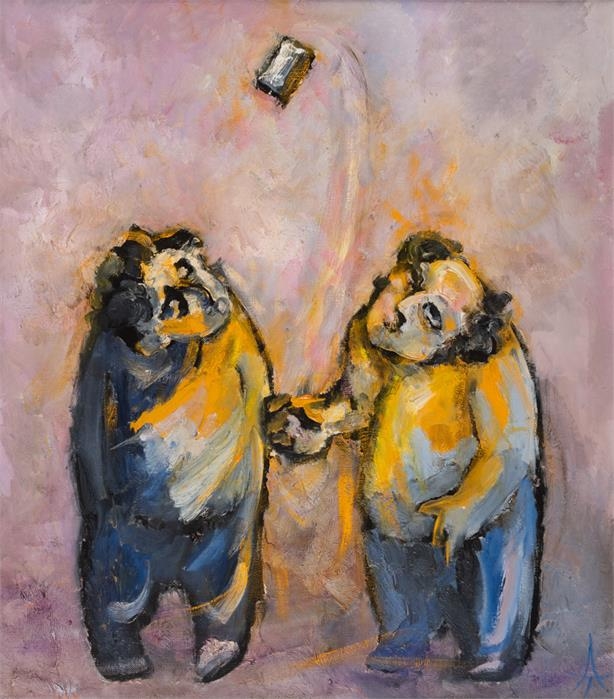 Artwork by Anatol Chechik, PLAYERS, Made of Oil on canvas