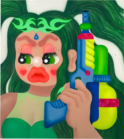 Girls and Guns 2 by Fátima de Juan, Executed in 2022