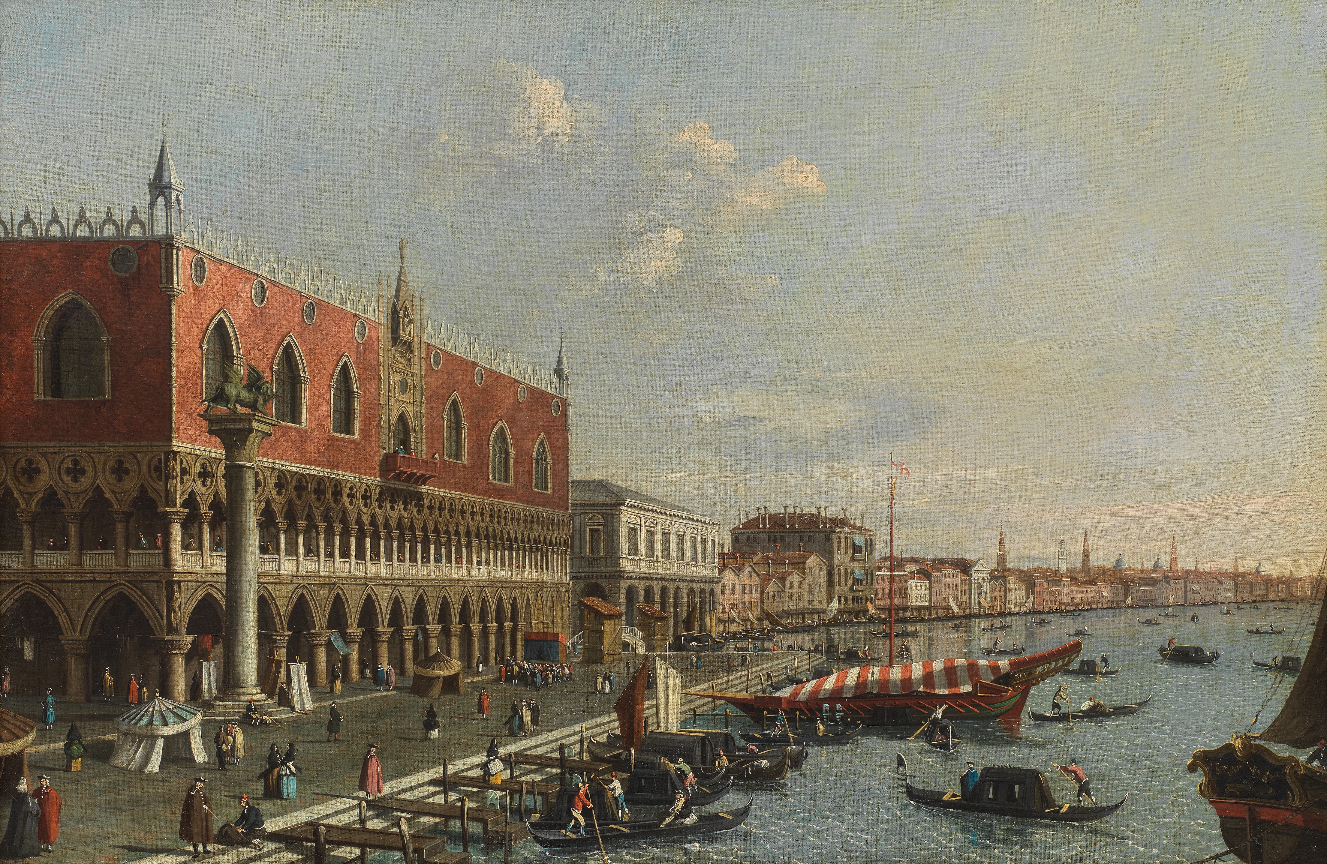 Artwork by Canaletto, The Doge's Palace, Venice, and the Riva degli Schiavoni, Made of oil on canvas